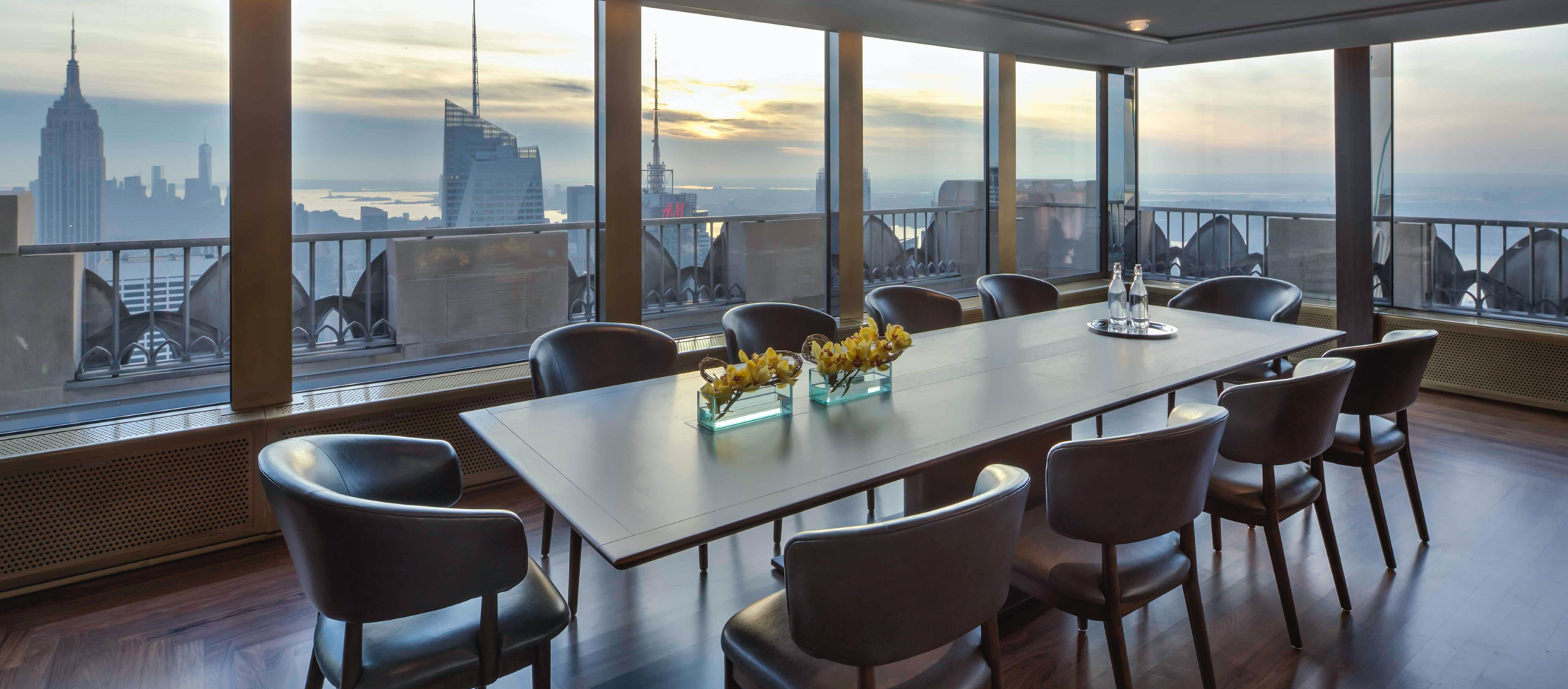 Historic private event space at Rainbow Room with NYC skyline views.